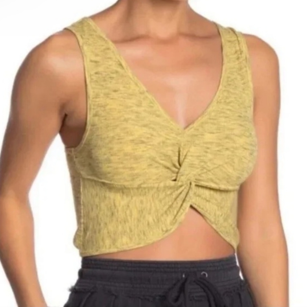 Free People Movement | Yellow/Sleepy Lemon | Twist-Front Tank Top | Size L